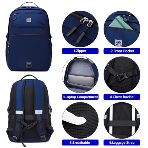 Laptop Backpack, Lightweight Waterproof Material, Travel Sports Bag, Suitable for 16 inch Laptops (Blue) - color: Blue