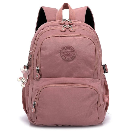 Backpack School Bag Secondary Rucksacks Teenage Student Durable Heavy Duty Large Kids Bookbags Waterproof, Pink, 27x13x37cm - color: Pink, size: 27x13x37cm