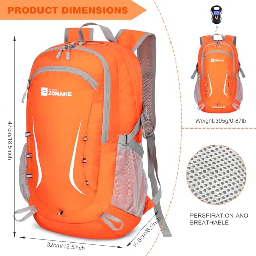 ZOMAKE Lightweight Packable Backpack 35L, Foldable Backpacks Water Resistant Collapsible Light Daypack for Hiking(Orange) - color: Orange B