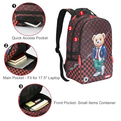Graffiti Backpack, Designer Laptop Backpack for 15.6 Inch Work,Water Resistant Backpack Computer Bag, PrepBear - color: Prepbear