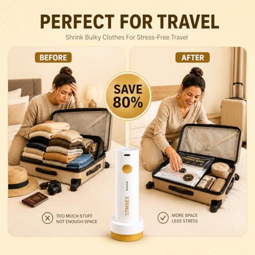Vacuum Storage Bags with Electric Pump, Travel Vacuum Bags with USB-C Pump, Vacuum Seal Bags for Clothing Travel, Compression Sacks for Suitcase Packing, Reusable Space Saver Bags (16 Pack)