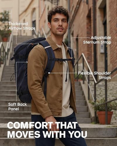 Tolaccea Travel Backpack Carry On 40L, Large Laptop Backpack with 3 Packing Cubes, Flight Approved Duffel Luggage Bag for Men Women, Water-resistant Business Rucksack Daypack, Fits 15.6" Laptop, Navy - color: Navy