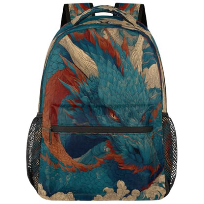 Kids Backpack for Girl Boy Travel Kids Back Pack fit Women Men Animal Dragon Art Lightweight Rucksack Waterproof Casual Daypack School Bookbag Carry On Bag for Work Hiking Camping Gym Travel - color: Animal Dragon Art