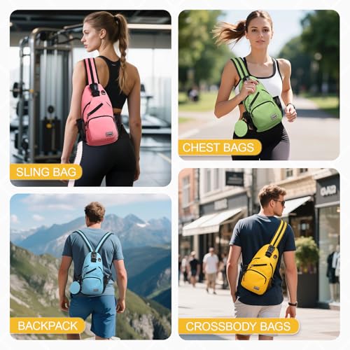 Convertible Sling Bag with Coin Pocket, 7.9" Tablet Crossbody Mini Backpack with Headphone Jack Casual Pack for Women Men Travel, Yellow - color: Yellow, size: Small
