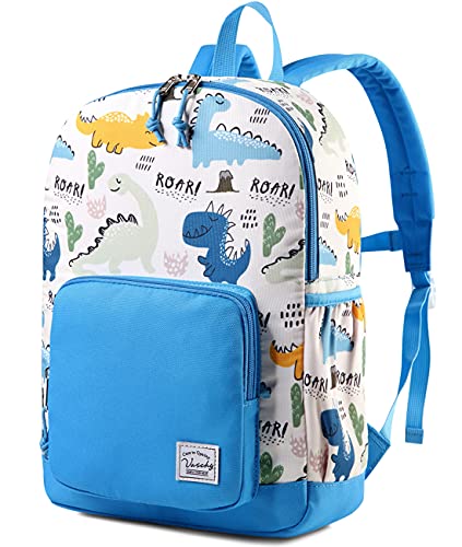 VASCHY Kids backpacks, Cute Lightweight Water Resistant Preschool Backpack for Boys and Girls Chest Strap | Cute - color: Dinosaurs Blue, size: Small (4-6 Yrs) - 15'' H
