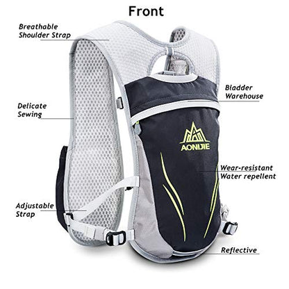 AONIJIE Hydration Vest Pack Backpack 5L 5.5L Marathoner Running Vest Race Hydration for Women and Men Trail Run Hiking Jogging - color: Red