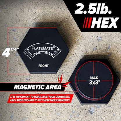 PlateMate Microload Pair Magnetic Weights - Choose Between 1.25 lbs or 2.5 lbs Hex - style: 2.5 Lbs (Pair)