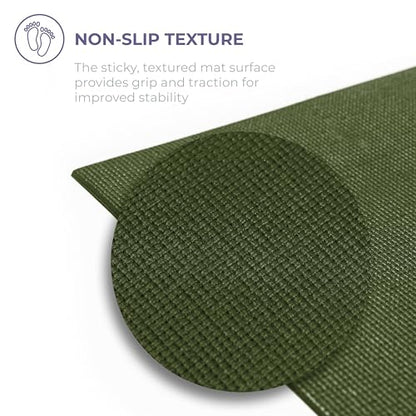 Voyage Yoga Mat, 6 Pack, 72" x 24" Professional Studio and Gym Bulk Yoga Mats, 5mm Thick, Durable, Anti-Tear, Non Slip Fitness and Exercise Mats - color: Olive Green