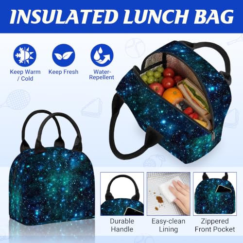 3PCS Boys Galaxy Backpack, Bookbag for Kids Boys with Lunch Box, 17 Inch Galaxy Teens Back to School Bag Set, Laptop Backpack for Mens School/Daypack - color: Galaxy
