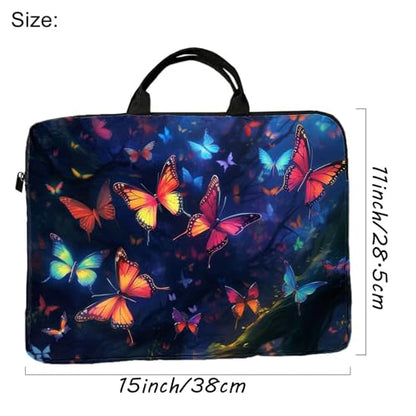 15-Inch Laptop Sleeve – Stylish, Lightweight, Shockproof, Water-Resistant Case for Lenovo, HP, Dell, Asus Notebooks - Butterfly - color: Butterfly