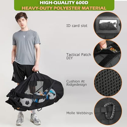 Soccer Ball Bags for Coches XL Heavy Duty Mesh Sport Ball Backpack for Basketball Volleyball Football & Equipment