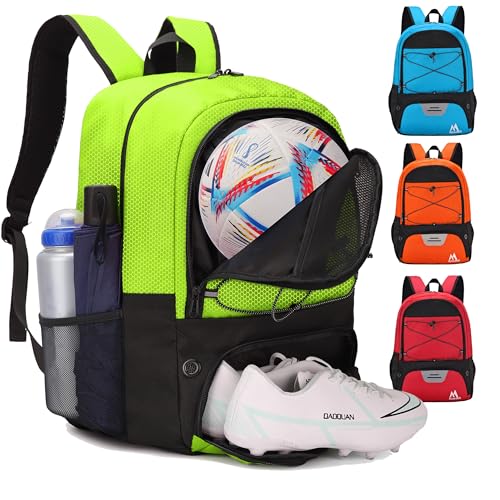 Hsmihair Soccer Bag-Soccer Backpack&Backpack for & Football Volleyball & Basketball,with Ball Compartment and Separate Cleat - color: Green