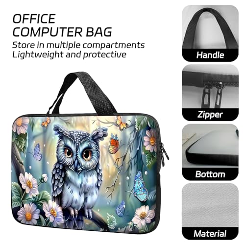 14 15 15.4 15.6 inch Laptop Handle Bag Computer Bag, Pouch Holder Notebook Sleeve Cover Soft Case Compatible for Dell,Lenovo,Toshiba HP, Asus Notebook-Cute owl - color: Cute owl