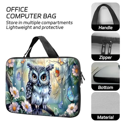 14 15 15.4 15.6 inch Laptop Handle Bag Computer Bag, Pouch Holder Notebook Sleeve Cover Soft Case Compatible for Dell,Lenovo,Toshiba HP, Asus Notebook-Cute owl - color: Cute owl