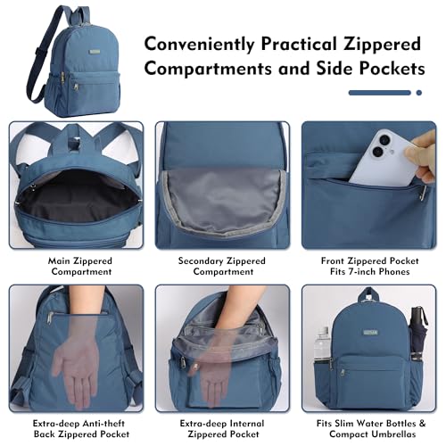 AOTIAN Lightweight Small Hiking Backpack for Women - Durable Water-Resistant Daypack for Travel, Camping & Outdoor Adventures - color: Light Blue-small