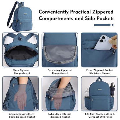 AOTIAN Lightweight Small Hiking Backpack for Women - Durable Water-Resistant Daypack for Travel, Camping & Outdoor Adventures - color: Light Blue-small