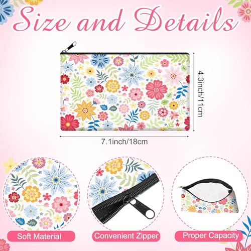 Reginary 20 Pcs Makeup Bags Gifts for Women Canvas Cosmetic Bags with Zipper Mothers Day Bulk Gift Travel Purse Organizer Pouch Accessory, Toiletry Large Capacity,7 x 4.3 Inch - style: Floral