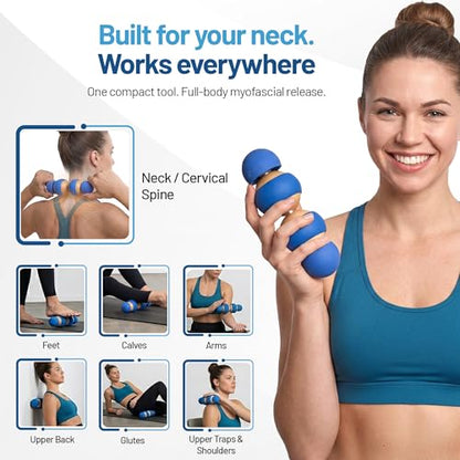MOBO Mini | Neck & Shoulder Massager Roller | Tech Neck & Desk Pain Relief Tool | Trigger Point Myofascial Release | Portable Deep Tissue Massage for Office, Travel & Gym