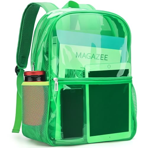 Clear Backpack Heavy Duty TPU Transparent Backpack for Sports,Work,Security Travel.(Green) - color: Green