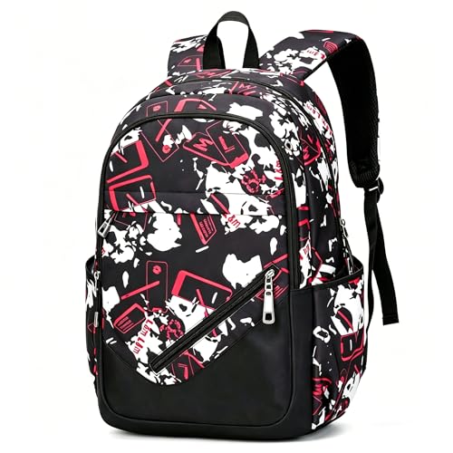 Travel Laptop Backpack, Business Slim Sturdy Water Resistant School Backpack, Gift for Men & Women, Fits 15.6 Inch Notebook - color: Tech Red