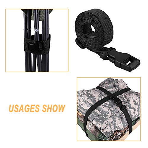 MAGARROW 24" 40" 60" 100" Strap Buckle Packing Straps Adjustable 1-Inch Belt - color: Black (4-Pack), size: 1" Wide - 100" Long