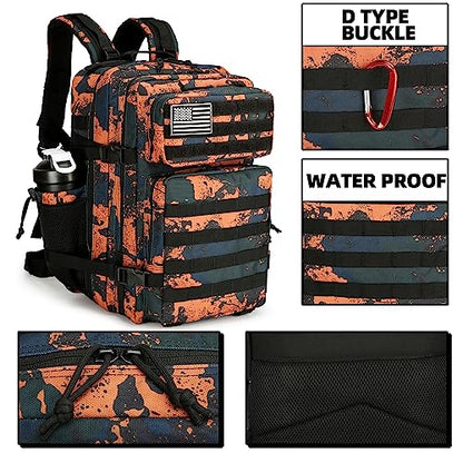 Lovelinks21 45L Tactical Assault Backpack 3 day assault pack with Molle Waterproof backpack Rucksack for Tactical Backpacks (Mars Camo) - color: Mars Camo