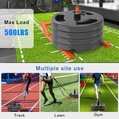 BeneLabel Weight Sled Fitness Strength Training Sled Weighted Sled Fits 1" & 2" Weight Plates Workout Sled Exercise Sled for Speed and Soccer Training