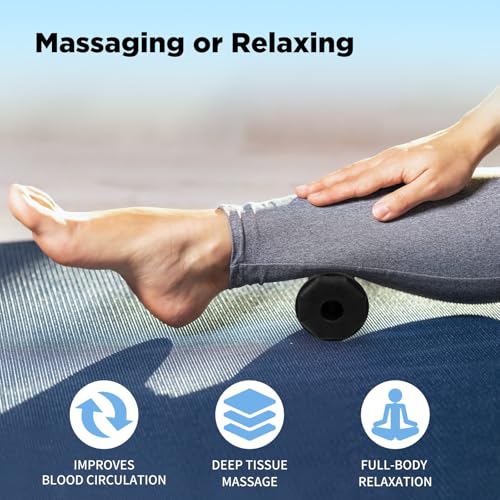 Massage Ball & Foot Roller 5 in 1 Set,Foot Massager Roller-Lacrosse,Peanut,Spiky,Hand Exercise Massage Ball for Plantar Fasciitis Relief and Myofascial Release,Deep Tissue Massage,Reflexology Tool - color: 5-piece Set(black)