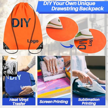 6PCS Drawstring Backpack - Drawstring Gym Bag Waterproof Bags Bulk String Backpack Sports Cinch Bags String For Gym, Sports, Storage, Travel, Camp, Sturdy and Durable