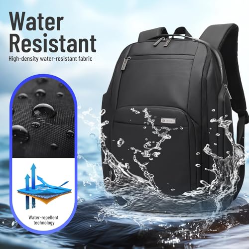 40L Laptop Backpack, Carry-On Weekender Bag with USB Port & TSA Lock, 17.3 Inch Business Travel Backpack for Men, Expandable Overnight Bag with Large Capacity & Flight Approved Design - color: 20174-black