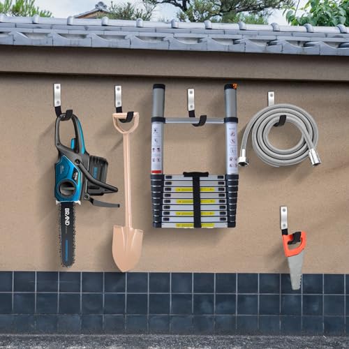 GeeWatom Heavy Duty Steel Garage Hooks,Garage Storage Utility Hooks,Heavy Duty Garage Garden Tool Organizer,Steel Wall Mount Hooks, Garden Hose Hanger, Small U Hooks (Black 8 Pack) - color: Black 8 Pack