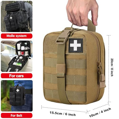 Molle ifak Pouch Empty First aid kit Bag for Outdoor Tactical Medical Pouch - color: TAN