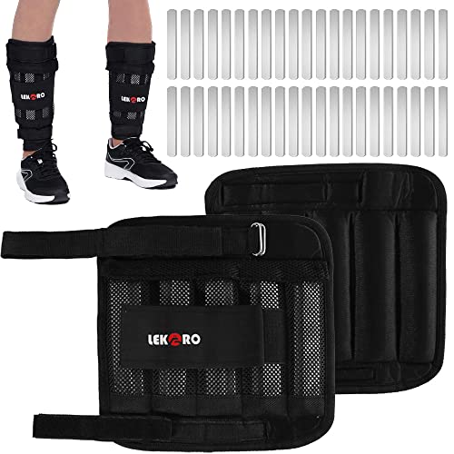 Wrist Ankle Weights with Removable Steel Bars, 1 Pair Adjustable Arm Leg Weights for Men and Women, No Leakage Design, Weighted Wrist Bands for Walking Jogging Yoga Pilates - color: Adjustable Ankle Weights 22 LBS