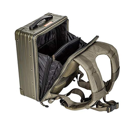 All Aluminum Lightweight 16" Hybrid Backpack for Men & Women, Fits 13" Laptop, Premium Hard Shell Backpack for Business Travel with RFID blocker for Tech, Executive, Gamers, Photographer (Bronze) - color: Bronze