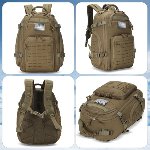 30L Hiking Backpack Lightweight Outdoor Daypack Camping Backpack Outdoor Travel Daypack Day Pack for Man Woman (Khaki) - color: Khaki