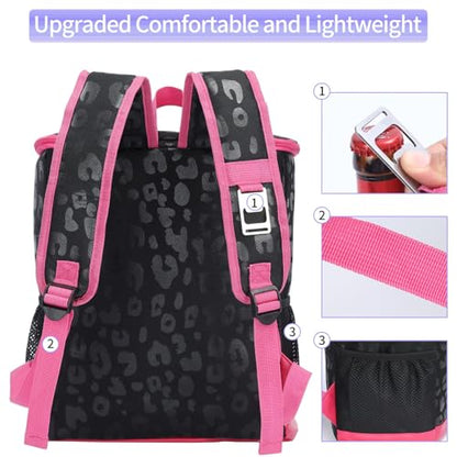 Leopard Camping Cooler Backpack Ice Chest Lunch Backpack 24 Cans Insulated Leak Proof Soft Beach Cooler Bag for Men Women Camping Hiking Picnic Travel Summer