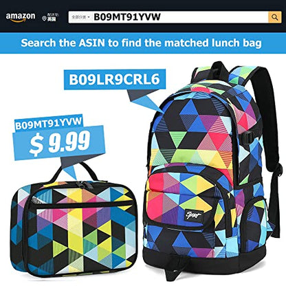 rickyh style School Backpack Travel Bag for Men & Women Lightweight College Back Pack with Laptop Compartmen - color: 04 Triangle Color