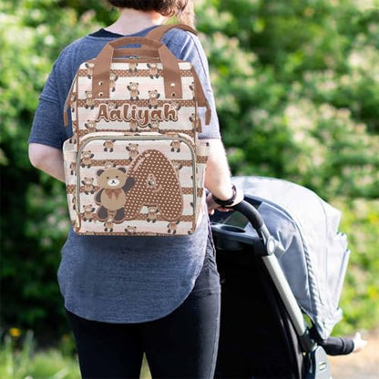 Newcos Custom Name Boy Baby Bags for Girls, Personalized Diaper Bag Backpack for Baby Boy Mom, Nursing Bag Mommy Tote Bags for New Mom Wife Mothers Day Women Men Purple - color: Patten 24