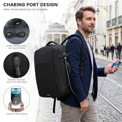 TANTOMI Travel Backpack for Women, Carry On Backpack with Wet-Dry Separation Compartment, TSA-Compliant Laptop Backpack, Personal Item Travel Bag with Anti-Theft Lock for Weekender (Black) - color: 1-black