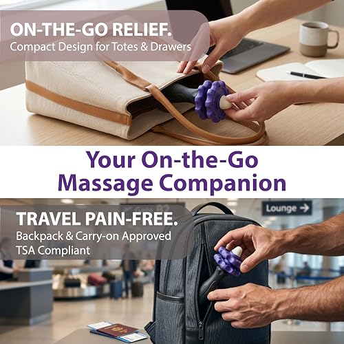 ONIPAX 3-in-1 Muscle Roller Stick, Manual Massage Tool with 8 Adjustable Gears & POM Core, Customizable Deep Tissue Relief for Neck, Back, and Calves, Portable Post-Workout Recovery (Purple)
