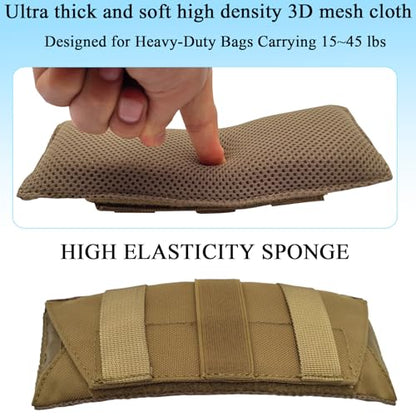 Ultra Thick Shoulder Strap Pad 2 Pack, Heavy Load Backpack Strap Pads, High Elasticity Tactical Bag Shoulder Pads - color: 2PCS-Brown