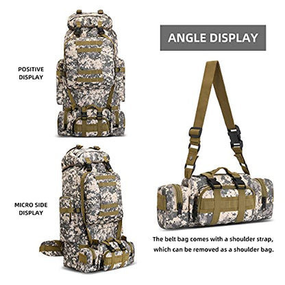 100L Camping Hiking Backpack,Molle military Tactical rucksack backpack,Waterproof Lightweight Hiking Backpack - color: Citycamo