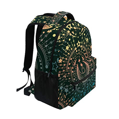 ALAZA Moon & Star Alchemy Magical Large Backpack Personalized Laptop iPad Tablet Travel School Bag with Multiple Pockets - color: Alchemy