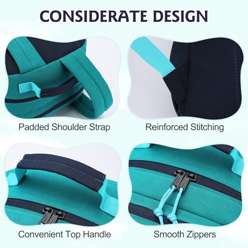 VASCHY School Backpack, Lightweight Classic Cute Aesthetic Bookbag Daypack for Teen Boys Traveling/Gym/Middle School Navy Green - color: Navy Green-l, size: Large-17in