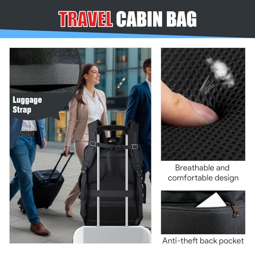 Carry On Backpack with LifetimeWarranty, Expandable Travel Backpack for Men, TSA Flight Approved Anti-Theft Large Duffel Bag Fits 17.3 Inch Laptop, Black - color: Black, size: XX-Large