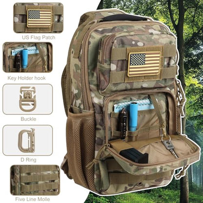 Rover Sling Pack Tactical Shoulder Sling Bag Backpack with Bottle Holder Crossbody Chest Bag, CP Camo - color: Cp Camo