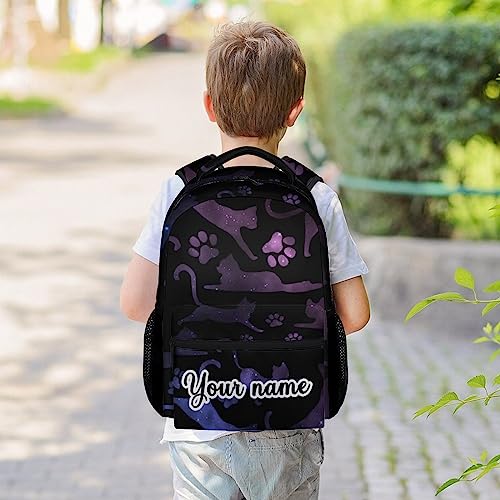 Personalized Cat Backpack for Girls Boys, 16 Inch Cat Theme Bookbag with Adjustable Straps, Durable, Lightweight, School Bag with Large Capacity - color: Color-2-1