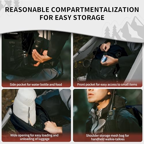 Naturehike Hiking Backpack, 30+5L Travel Backpack with Macromolecule Fabric, Hiking Daypack with AIR Backpack System for Women Men - color: Black