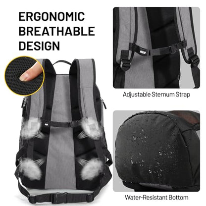MIER Gym Backpack 40L Basketball Backpack with Ball Compartment & Shoes Storage Multi-Functional Sports Soccer Bag Large Equipment Back Pack Volleyball Backpacks for Men Women - color: Gray
