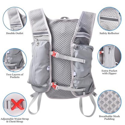 Hydration Backpack with 2L Hydration Bladder Lightweight Water Backpack Climbing Pouch for Hiking Hydration Pack for Running Cycling Hiking - style: Black(No water Bladder)